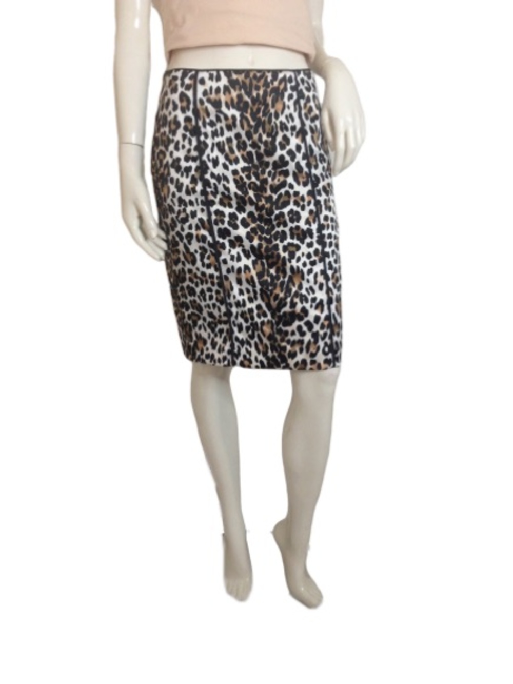 White House Black Market Leopard Print Mini Skirt - Black, Brown, Cream